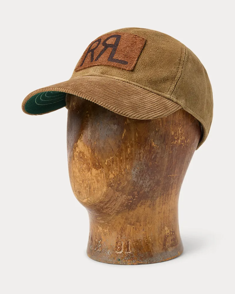 Ralph Lauren Truckerkappe aus Rauwildleder Tan