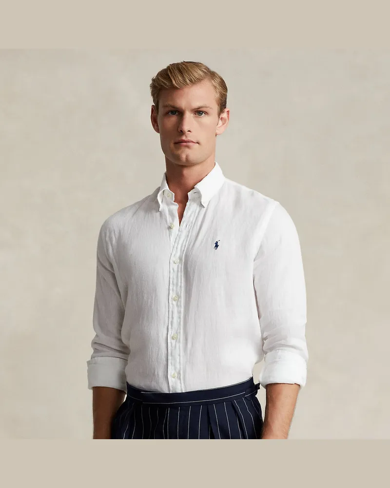 Ralph Lauren Slim-Fit Leinenhemd White