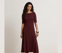 Geripptes Midikleid aus Baumwollstretch