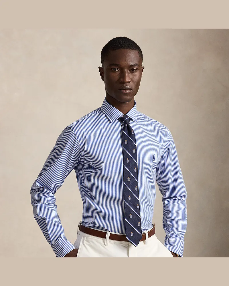 Ralph Lauren Custom-Fit Popelinehemd mit Streifen Blue