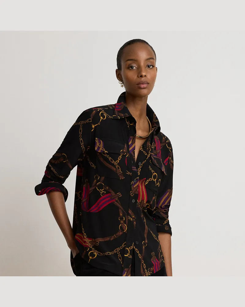 Ralph Lauren Hemd aus Stretchjersey mit Gürteldruck Black