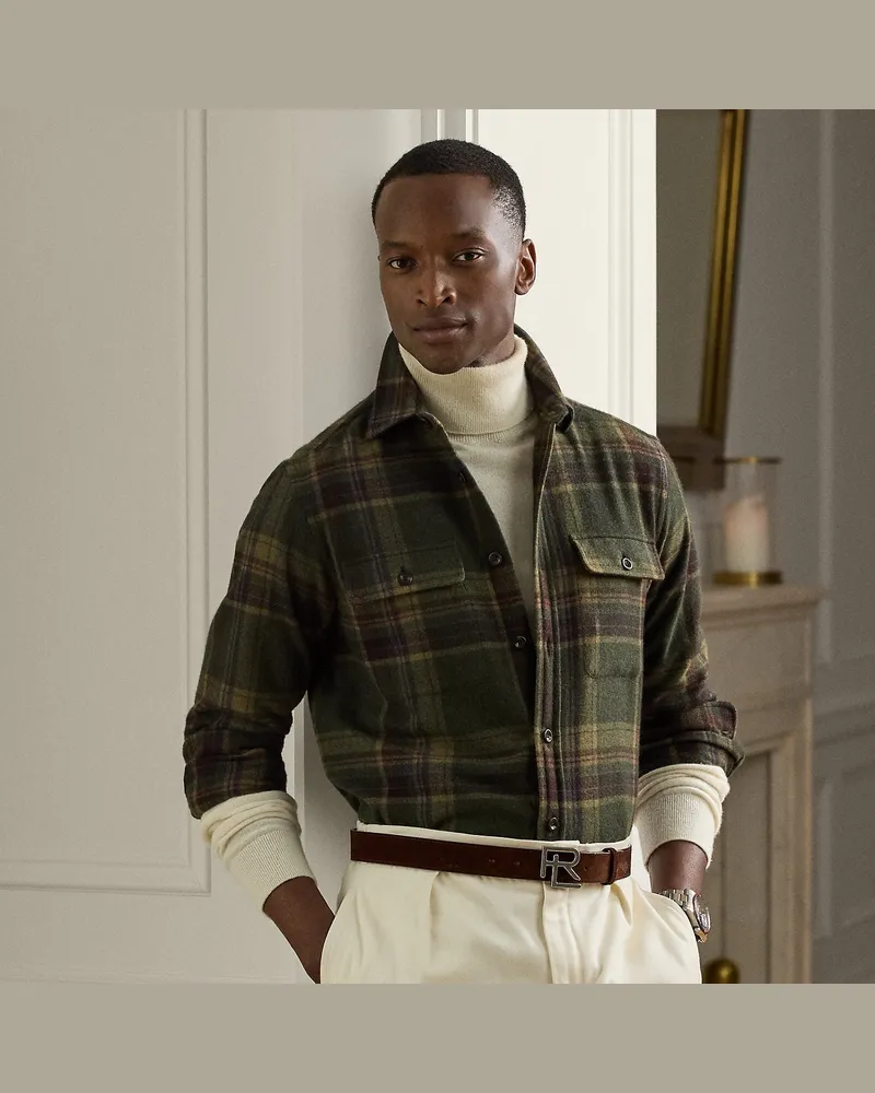 Ralph Lauren Kariertes Kaschmirhemd Green