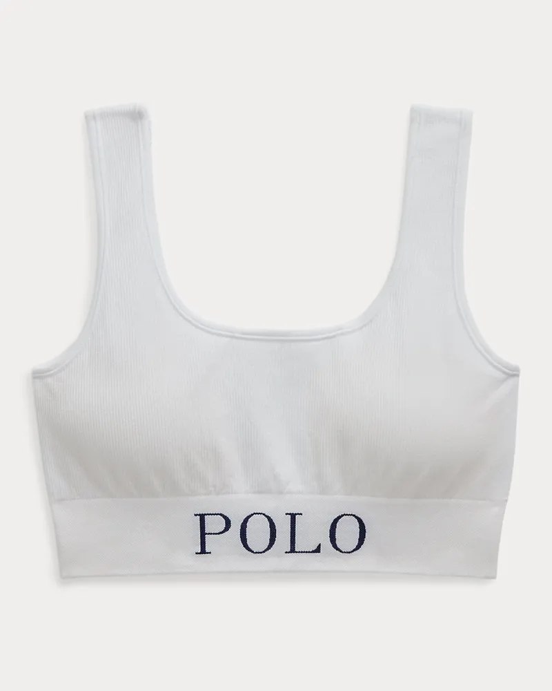 Ralph Lauren Kurzes Tanktop mit Logo White