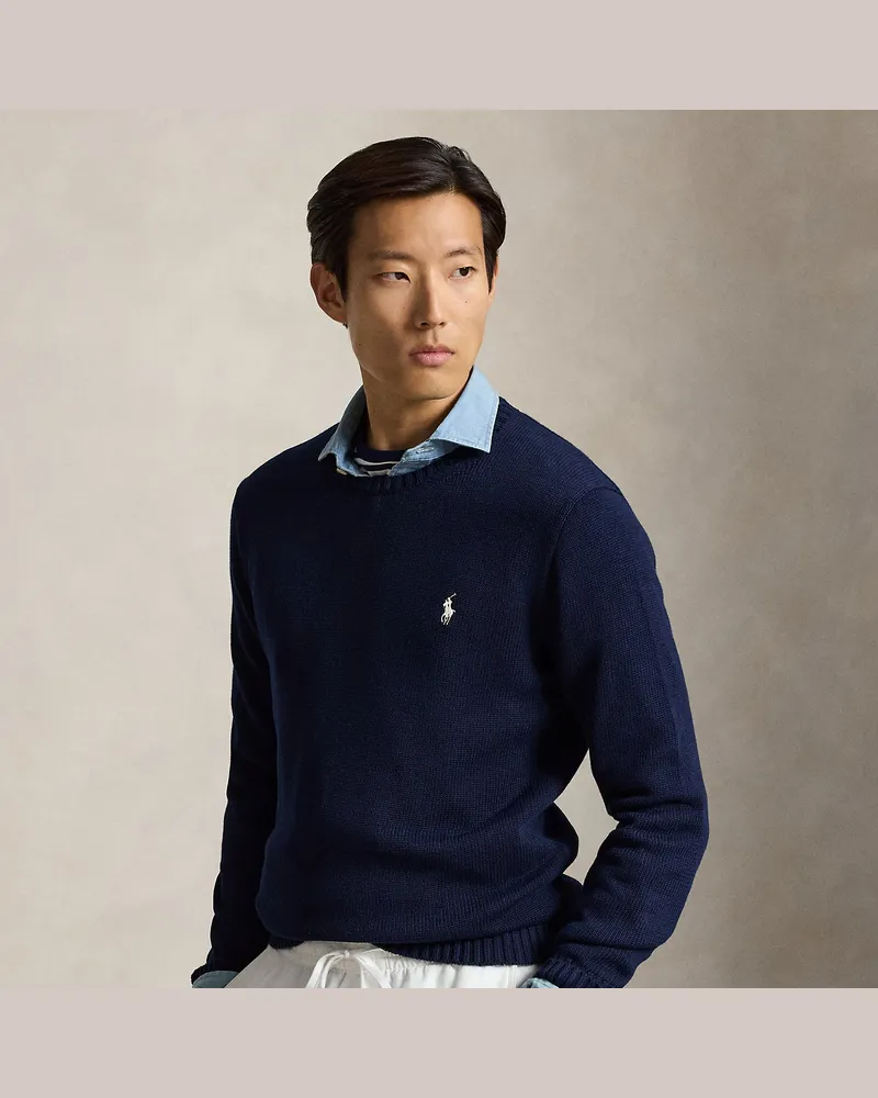 Ralph Lauren Rundhalspullover aus Baumwolle Blue