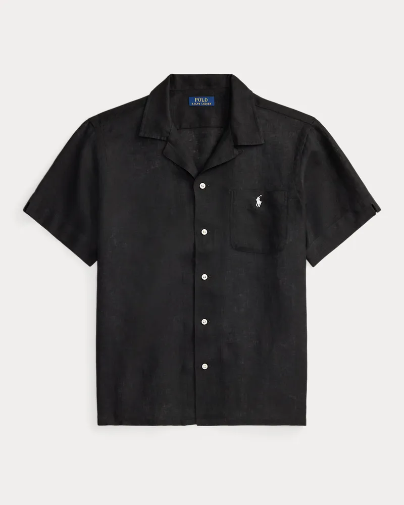 Ralph Lauren Classic-Fit Leinen-Kurzarmhemd Black
