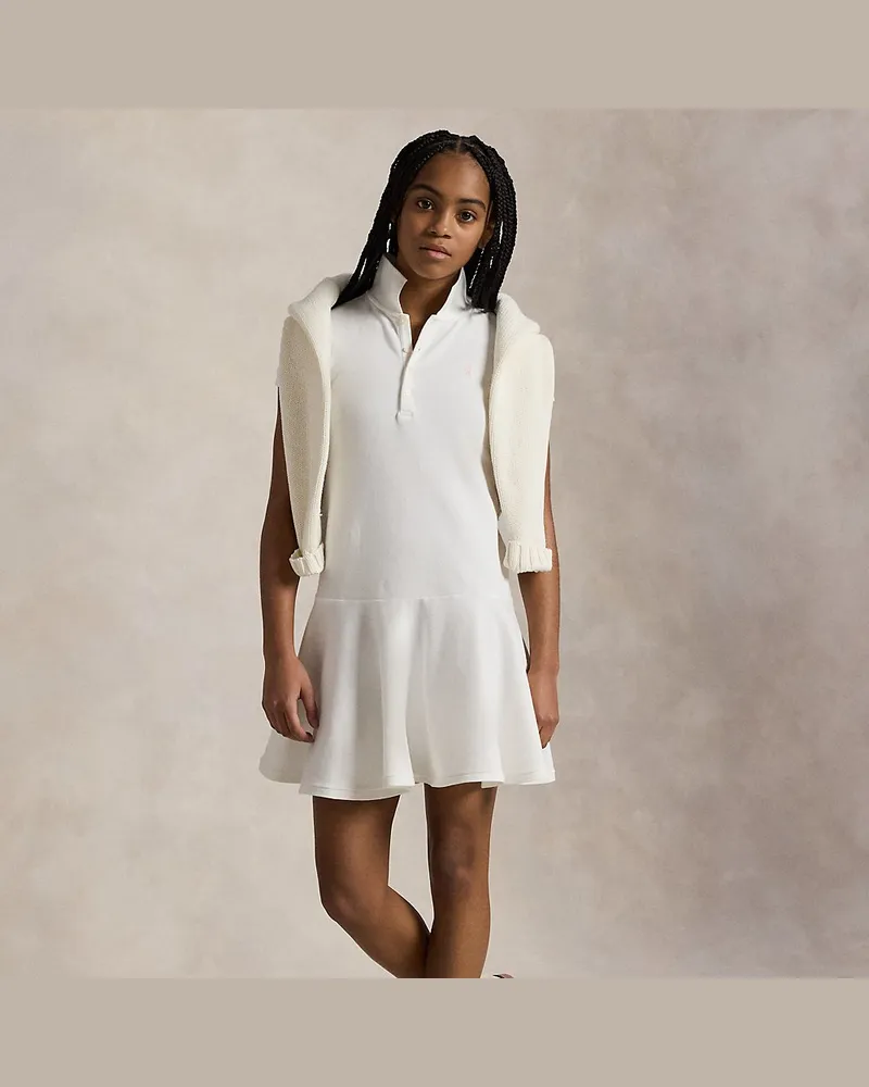 Ralph Lauren Piqué-Polokleid mit Stretch White