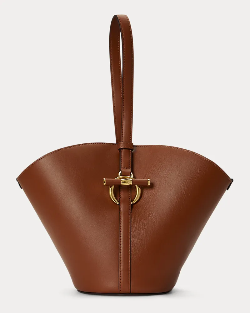 Ralph Lauren Kleine Beuteltasche Blaike aus Leder Brown