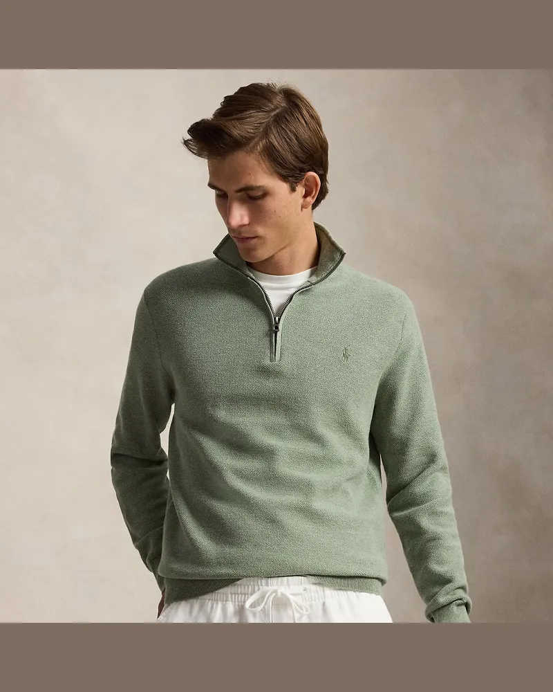 Ralph Lauren Pullover aus Baumwollpiqué Green