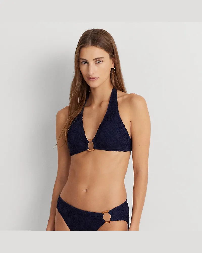 Ralph Lauren Gehäkelte Bikinihose mit Ring Blue