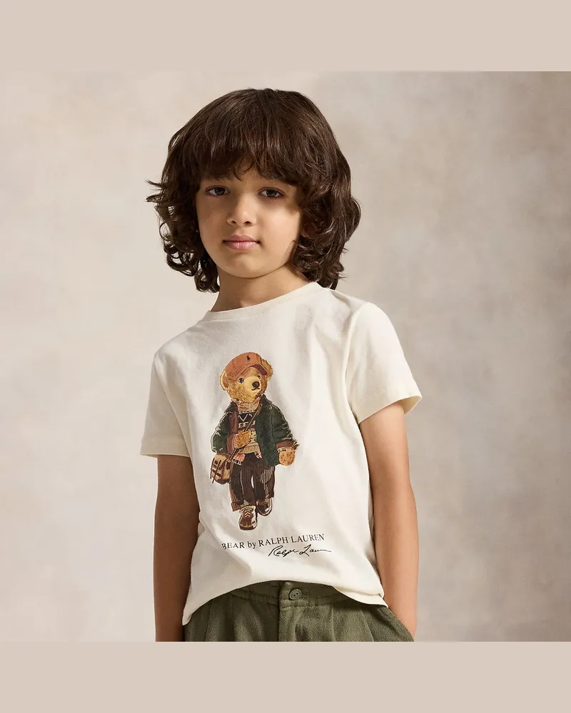 Ralph Lauren Baumwolljersey-T-Shirt mit Polo Bear Cream