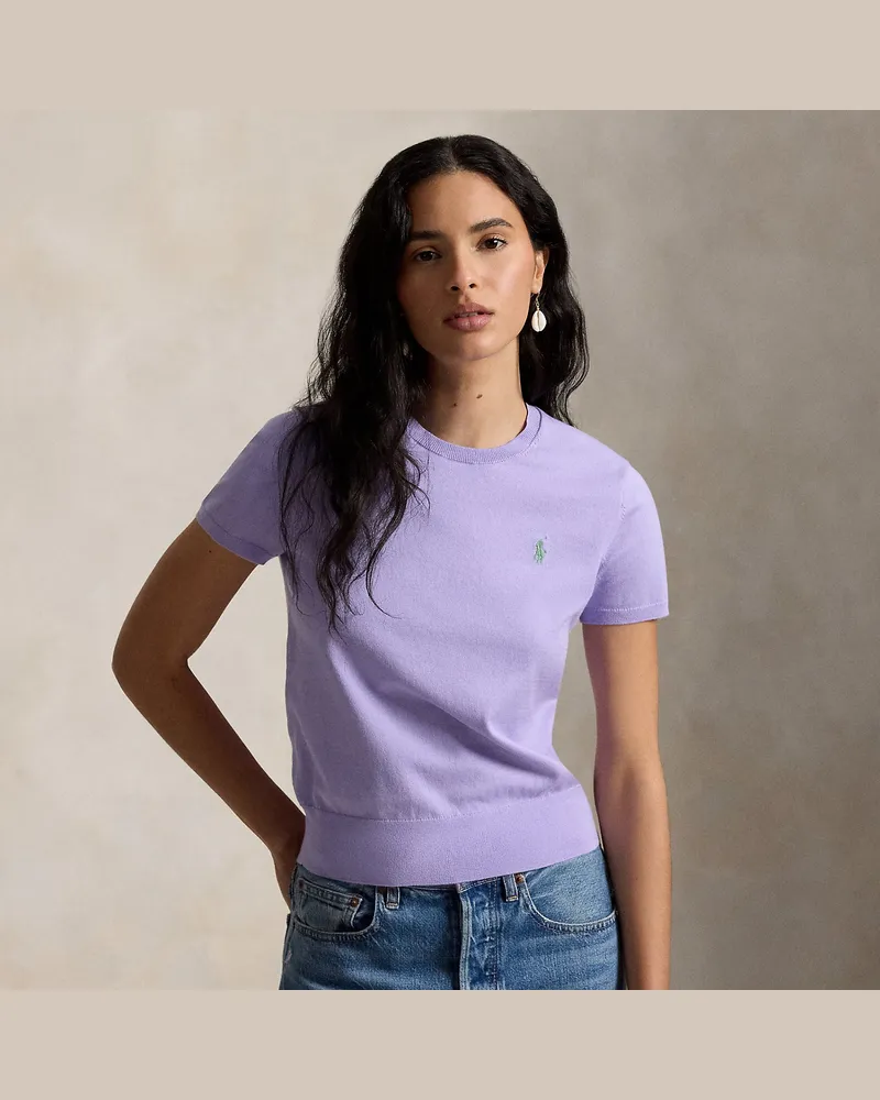 Ralph Lauren Kurzärmliger Rundhalspullover Purple