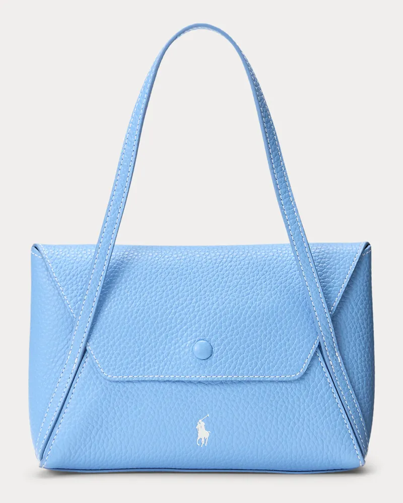 Ralph Lauren Mini-Umschlagtasche Polo Play aus Leder Blue