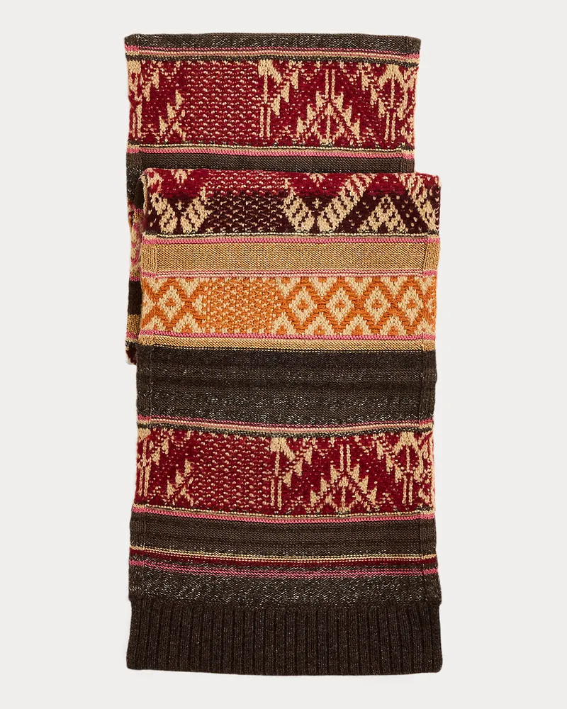 Ralph Lauren Jacquard-Strickschal aus Wollmischung Brown