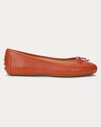 Ralph Lauren Ballerina-Loafer Jayna aus Narbenleder Orange