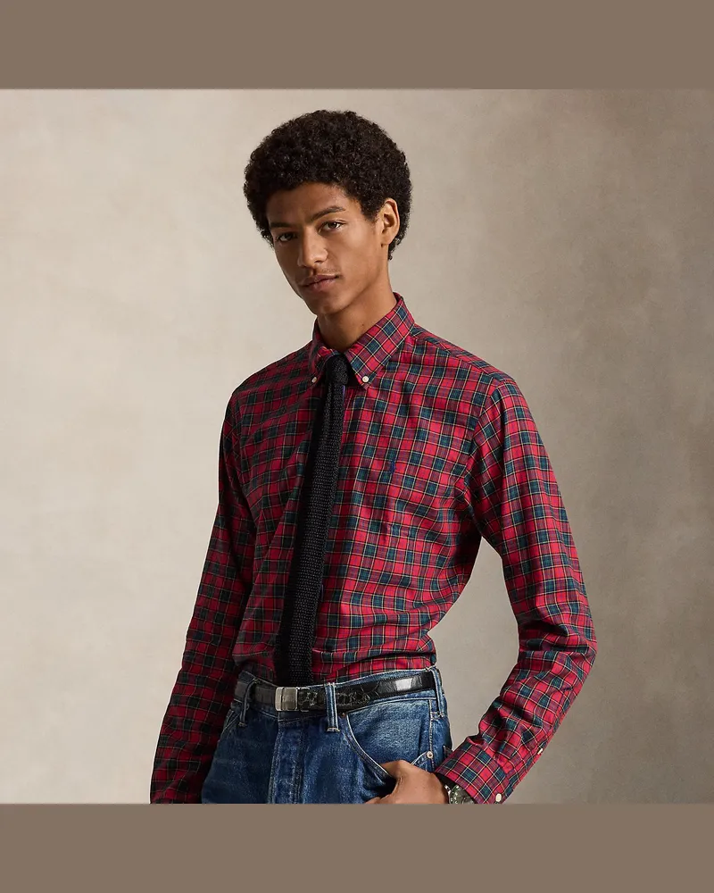 Ralph Lauren Kariertes Custom-Fit-Hemd aus Twill Red
