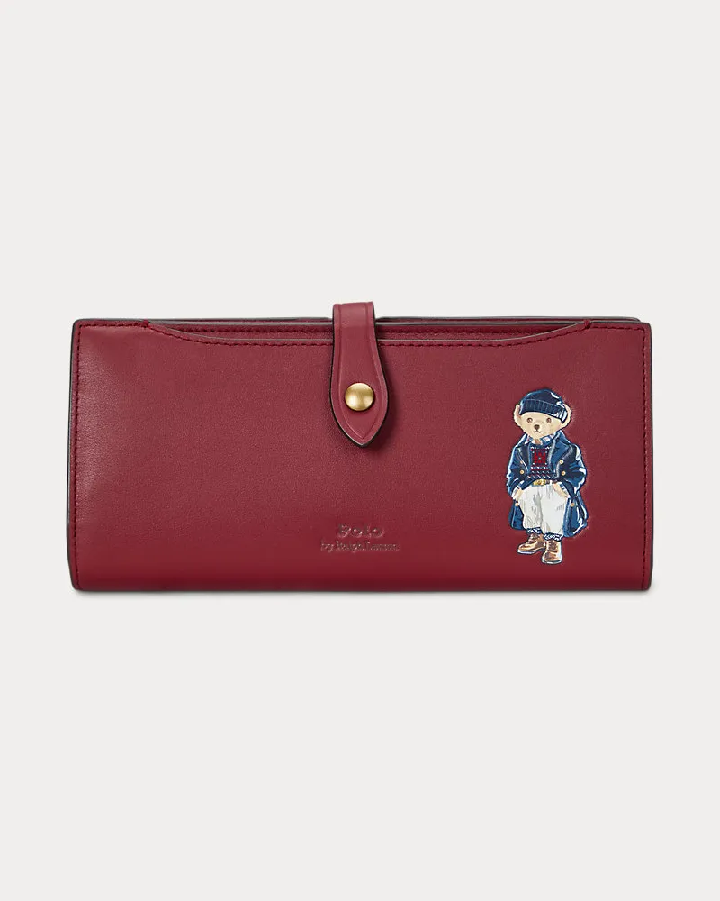 Ralph Lauren Lederbrieftasche mit Polo Bear Red
