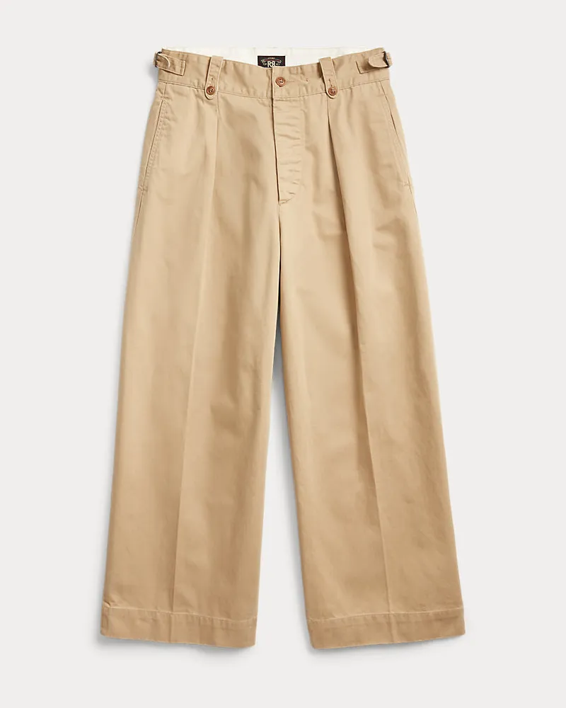 Ralph Lauren Baumwollhose mit weitem Bein Tan