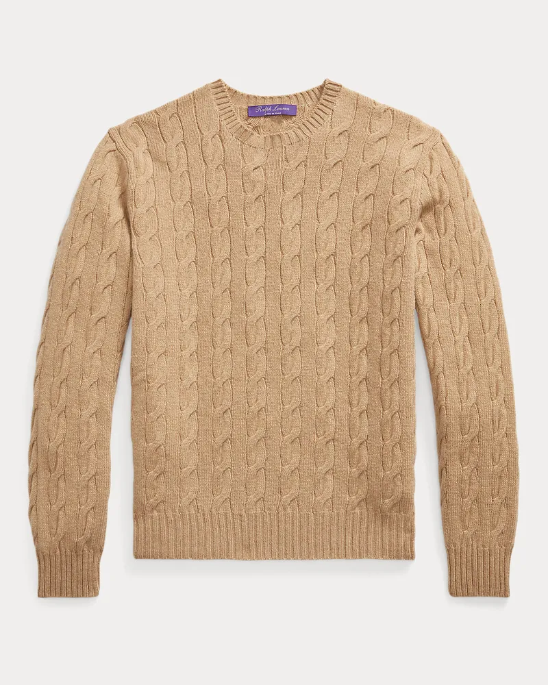 Ralph Lauren Kaschmirpullover mit Zopfmuster Brown