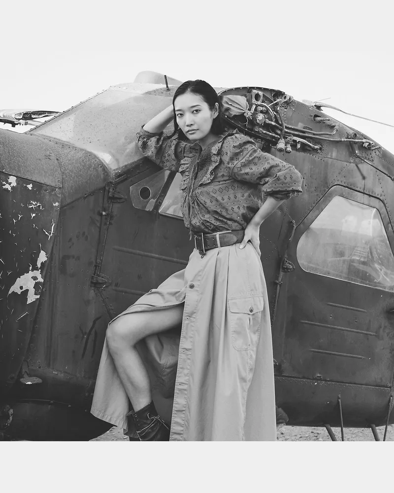 Ralph Lauren Twillrock mit Knopfleiste vorne Tan