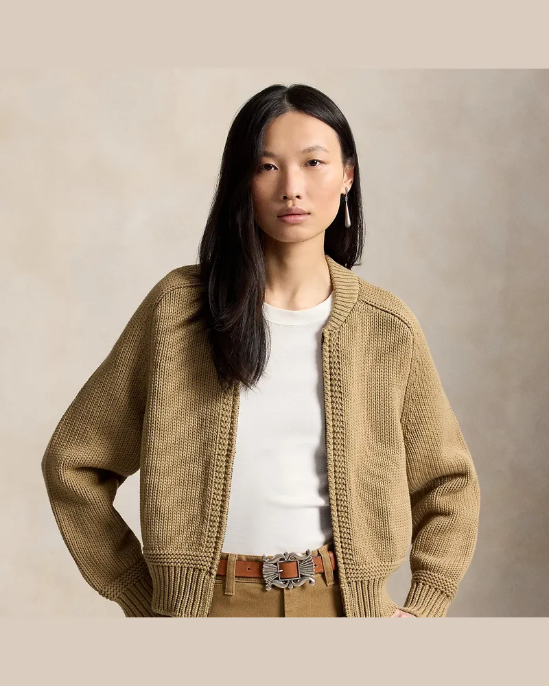 Ralph Lauren Pullover mit Reißverschluss Tan