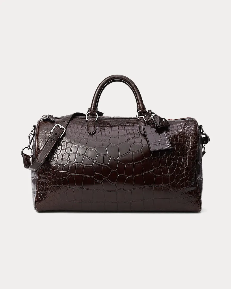 Ralph Lauren Tasche Boston aus Alligatorleder Brown