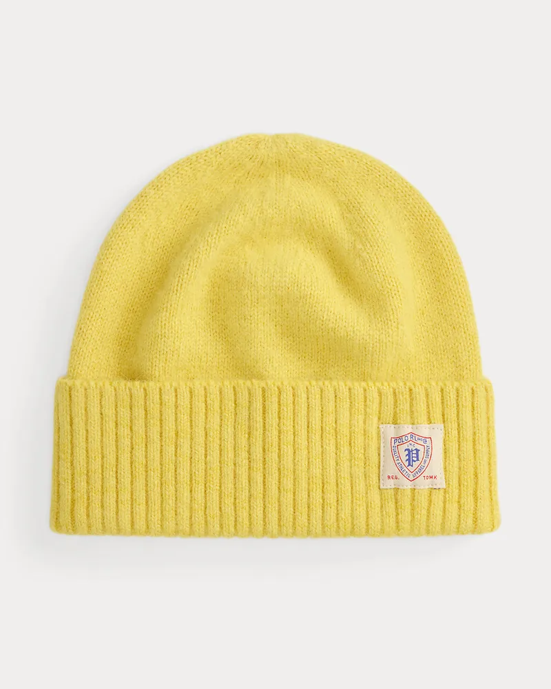 Ralph Lauren Flauschig angeraute Wollmütze Yellow