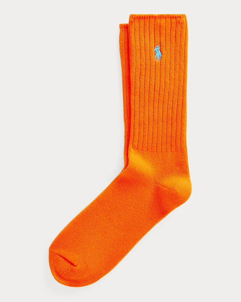 Ralph Lauren Crew-Socken mit charakteristischem Pony Orange