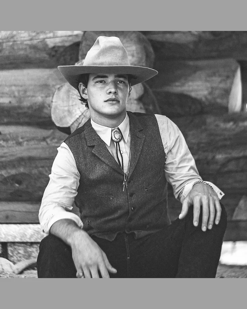 Ralph Lauren Leinen-Woll-Weste im Westernstil Brown