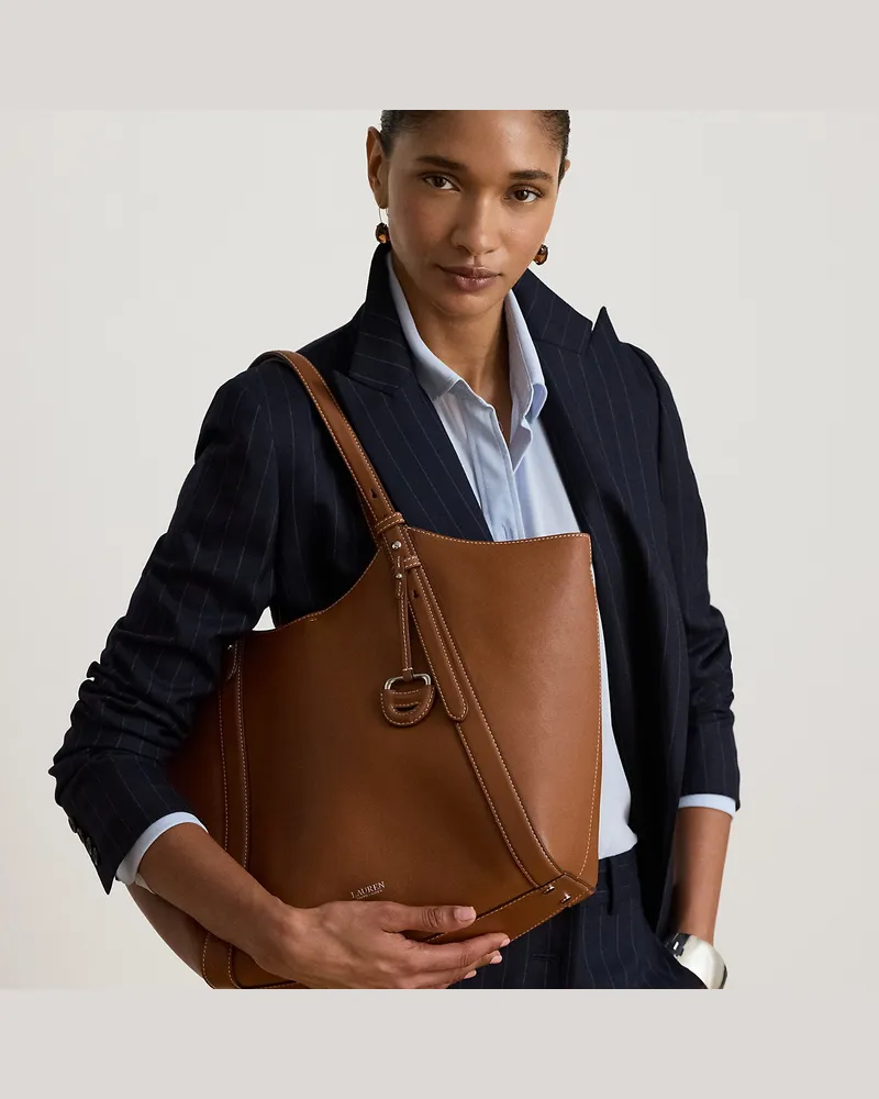 Ralph Lauren Große Tragetasche Tasha aus Nappaleder Brown