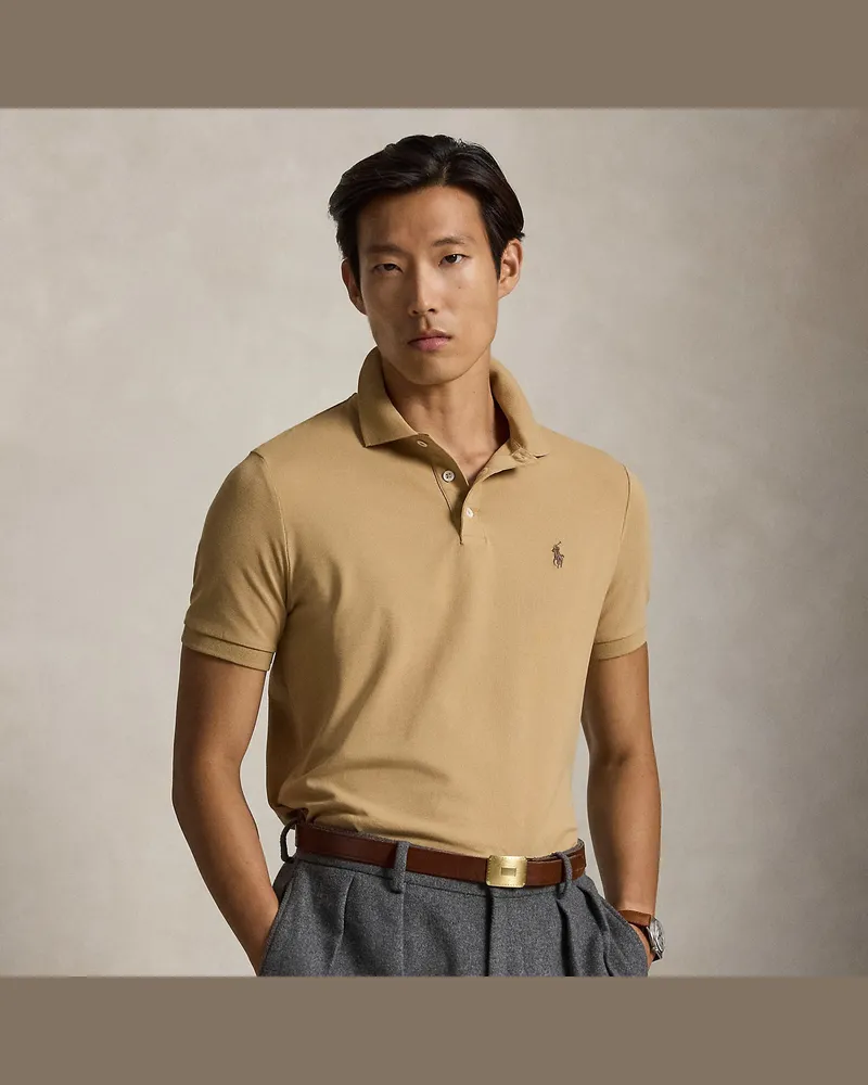 Ralph Lauren Custom-Slim-Fit Piqué-Poloshirt Tan