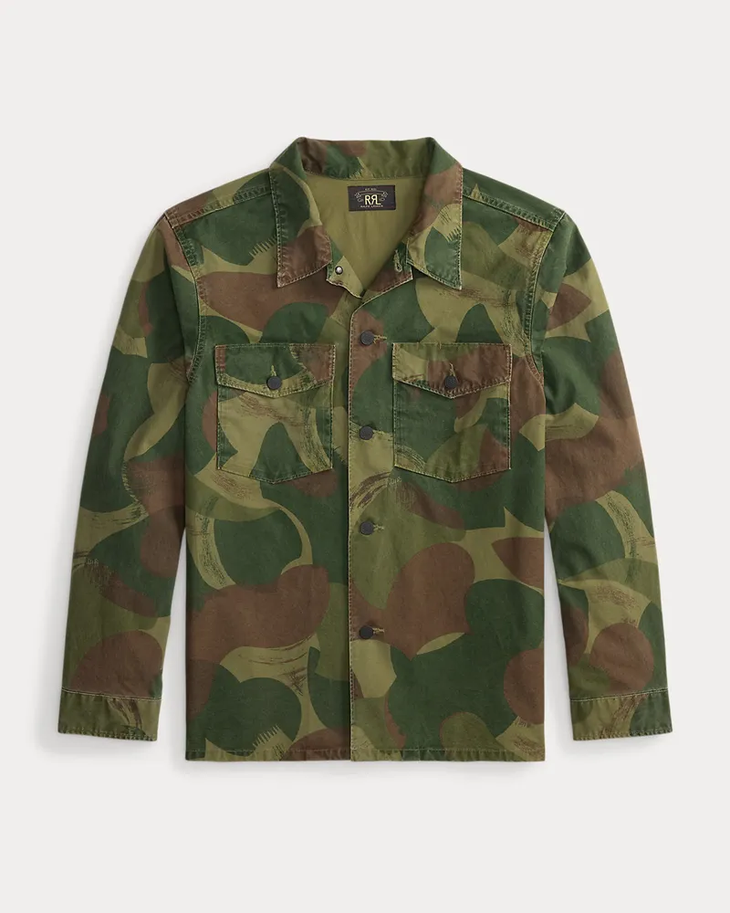 Ralph Lauren Popeline-Hemdjacke mit Camouflage-Muster Green