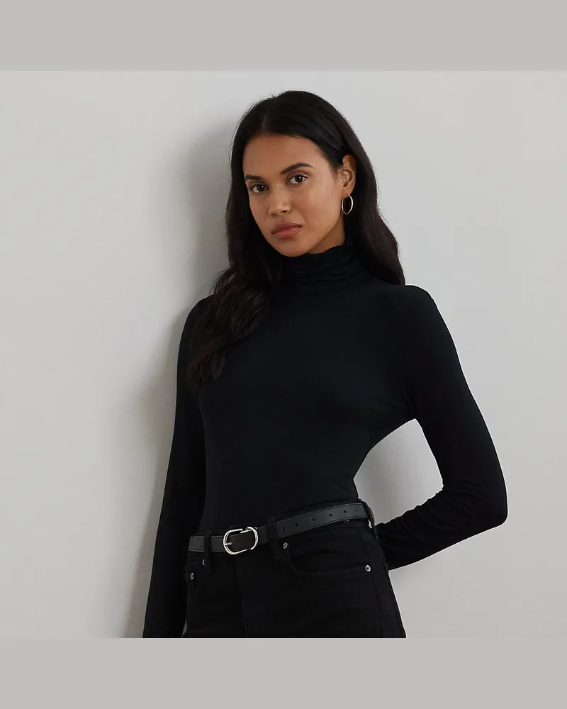 Ralph Lauren Rollkragentop aus Stretchjersey Black