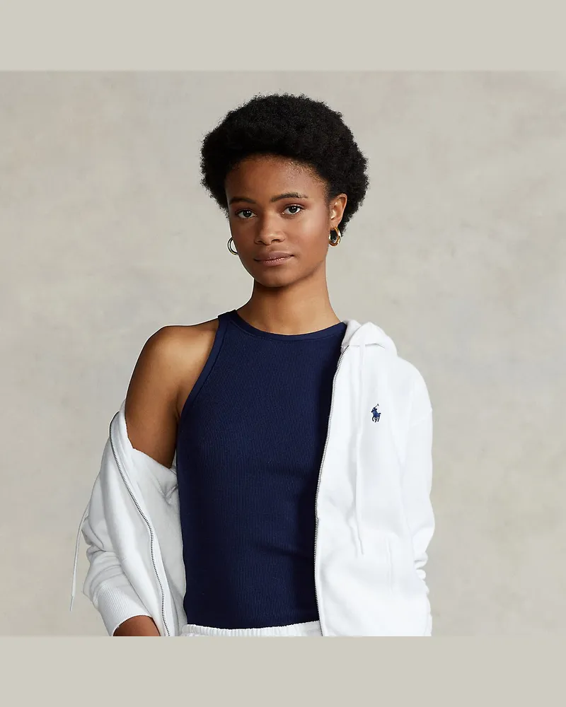 Ralph Lauren Fleece-Kapuzenjacke White