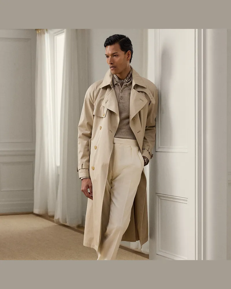 Ralph Lauren Handgeschneiderter Trenchcoat aus Twill Tan