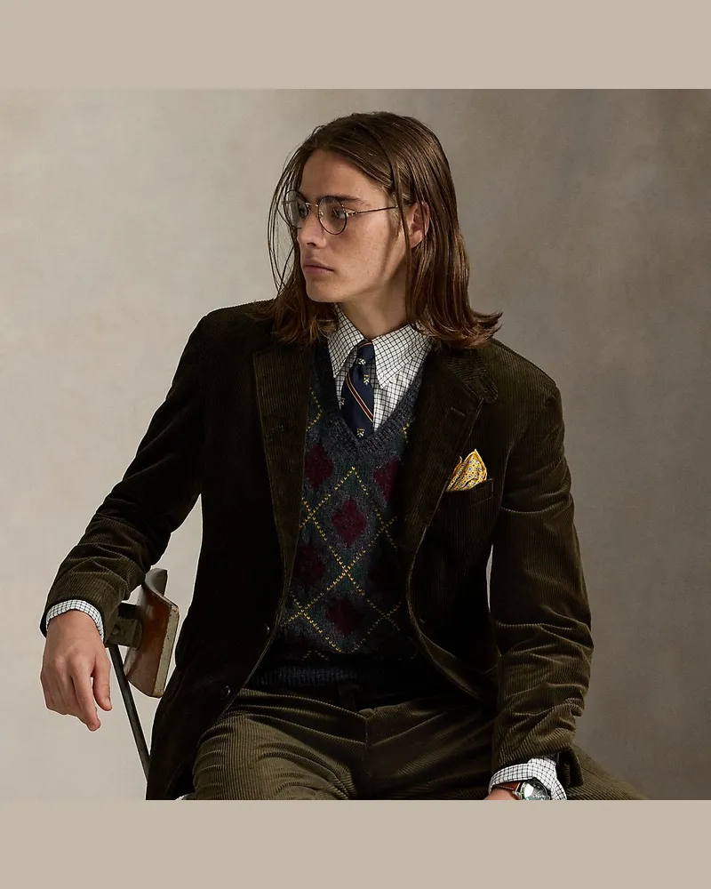 Ralph Lauren Tailored-Fit Polo-Kordsamt-Anzugjacke Green