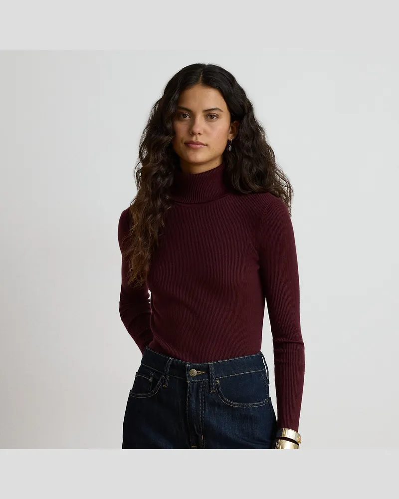 Ralph Lauren Gerippter Rollkragenpullover Red