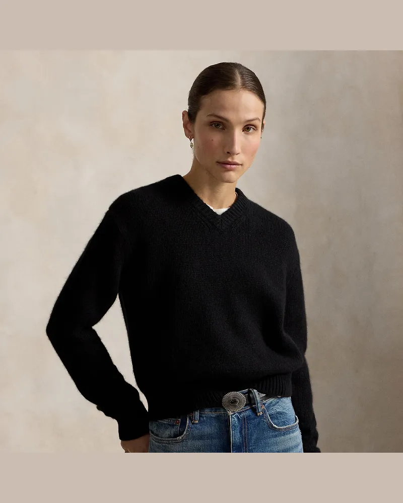 Ralph Lauren Kaschmirpullover mit V-Ausschnitt Black