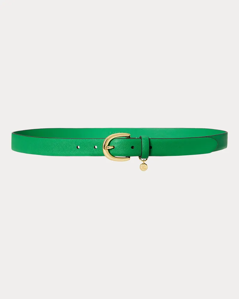 Ralph Lauren Gürtel aus Schraffurleder mit Anhänger Green