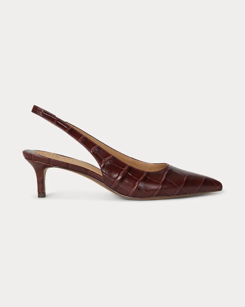 Ralph Lauren Pumps Lolah II mit Krokoprägung Red