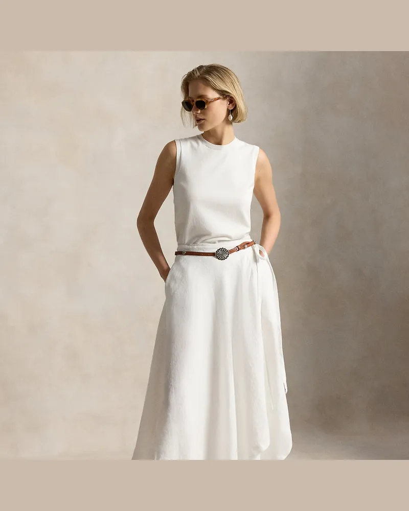 Ralph Lauren Wickelrock aus Leinen White