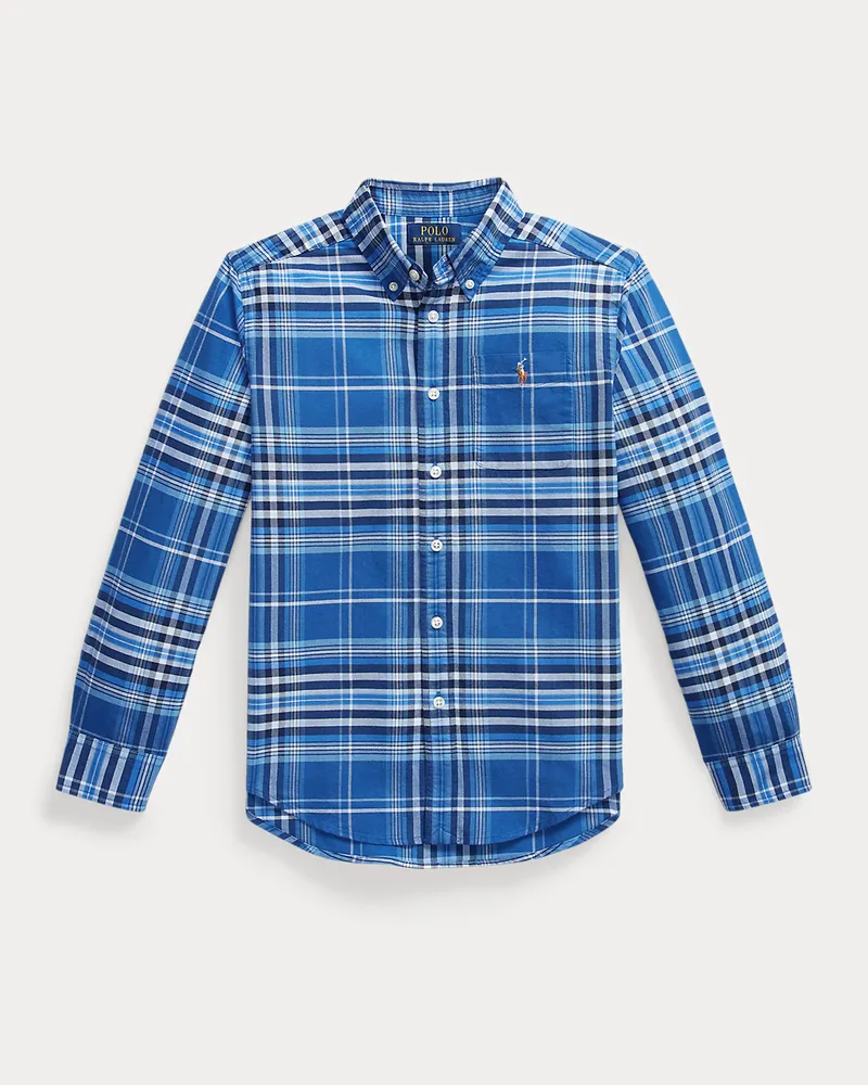 Ralph Lauren Kariertes Hemd aus Baumwolloxford Blue