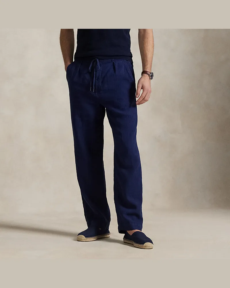 Ralph Lauren Relaxed-Fit Leinenhose Lateef mit Falten Blue