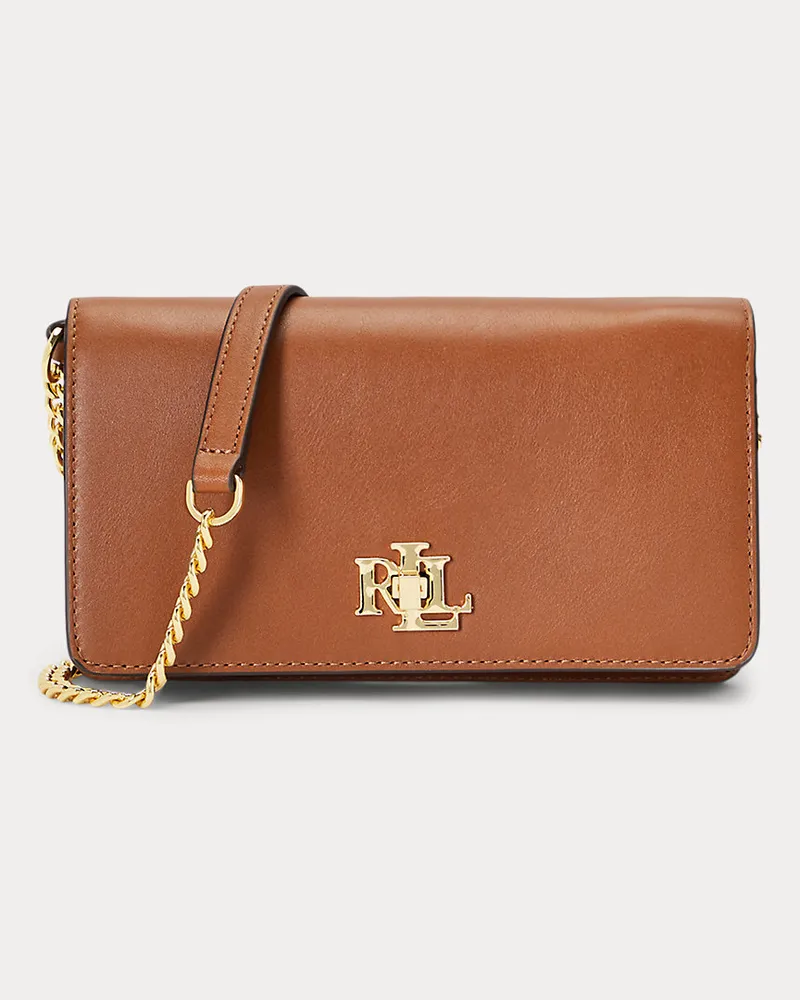 Ralph Lauren Leder-Techniktasche mit Drehverschluss Tan