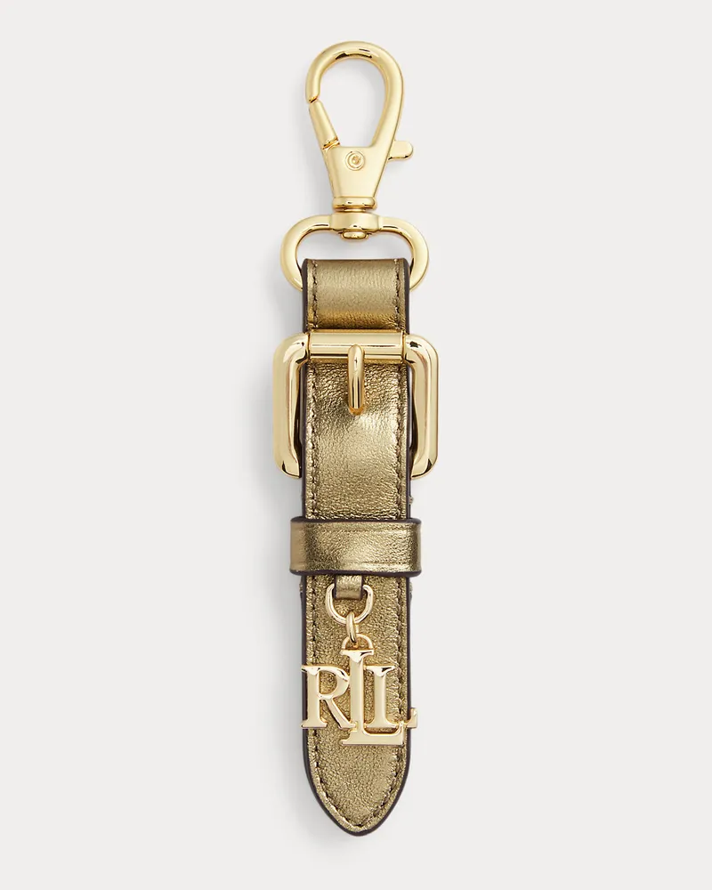 Ralph Lauren Schlüsselanhänger aus Metallic-Leder Gold