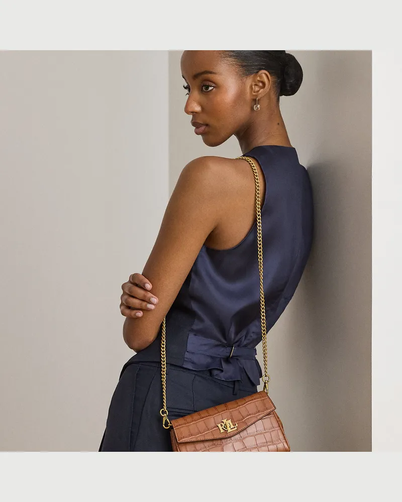Ralph Lauren Umhängegeldbörse Tanner mit Prägung Brown