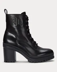 Ralph Lauren Stiefelette Cameron aus poliertem Leder Black