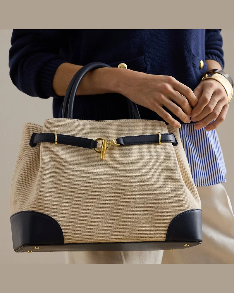 Ralph Lauren Große Beuteltasche Blaike aus Segeltuch Natural