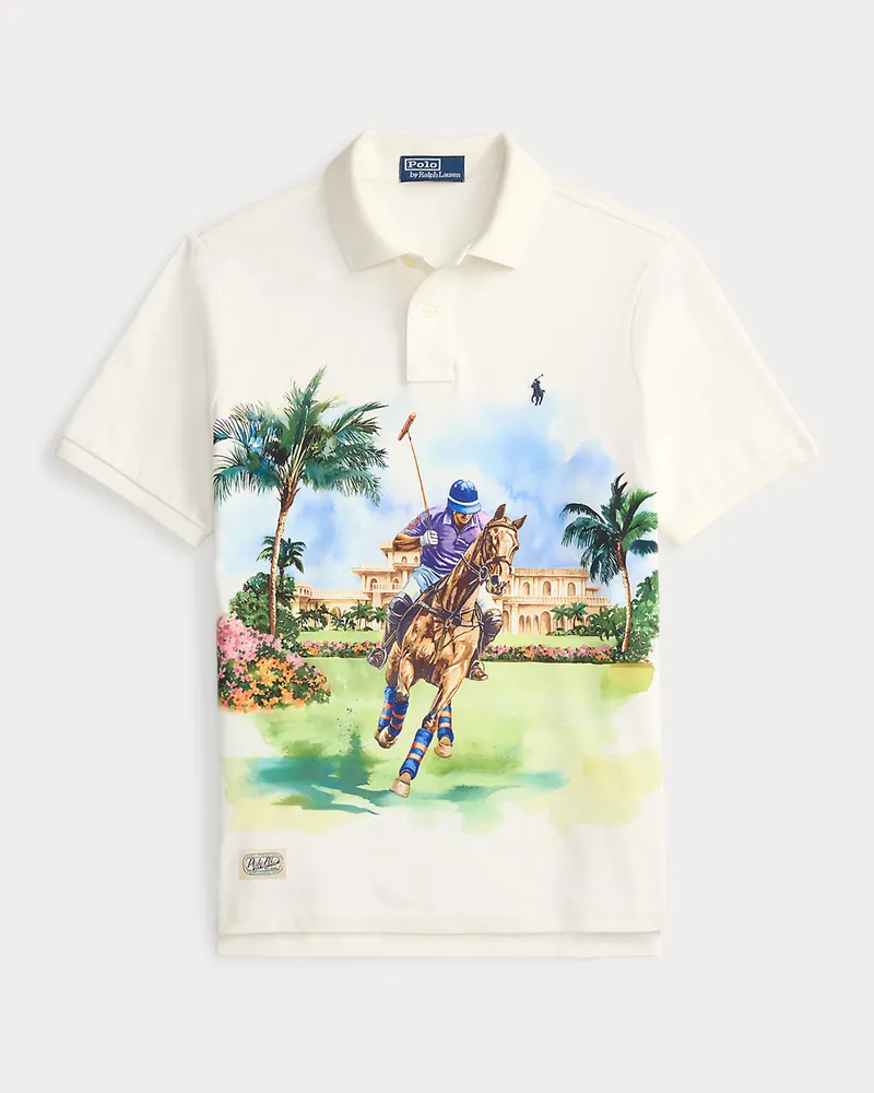 Ralph Lauren Classic-Fit Piqué-Poloshirt mit Grafik White