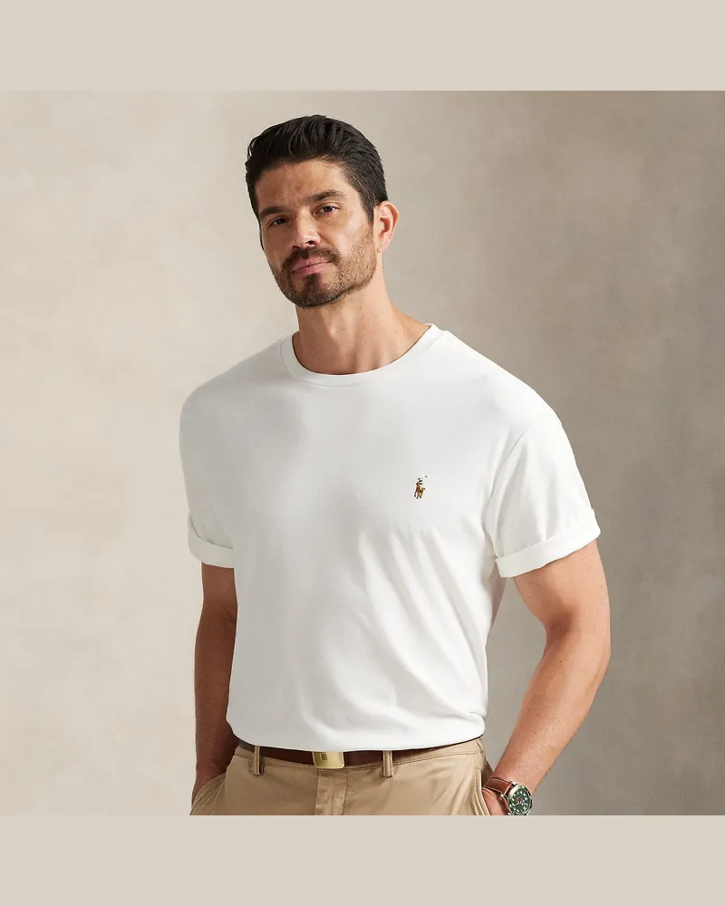 Ralph Lauren Große Größen - Rundhals-T-Shirt aus weicher Baumwolle White