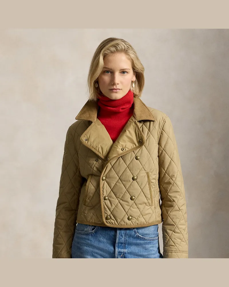 Ralph Lauren Steppjacke mit zweireihiger Silhouette Tan